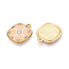 Printed Style 304 Stainless Steel Square Pendants STAS-T071-25E-G-2