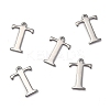 Tarnish Resistant 304 Stainless Steel Alphabet Charms STAS-H122-T-P-2