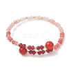 Dyed Natural Malaysia Jade & Brass Beaded Bangles for Women BJEW-JB13343-02-2