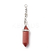 Natural Mixed Stone Double Terminal Pointed Pendants PALLOY-JF01776-2