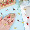 80Pcs 5 Style Fruit Alloy Enamel Pendants PALLOY-HY00076-3