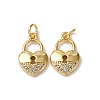Brass Micro Pave Clear Cubic Zirconia Pendants KK-A270-03A-G-1