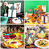 2Rolls 2 Styles Stripe Pattern Printed Polyester Grosgrain Ribbon OCOR-TA0001-37J-6