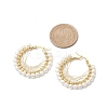 Copper Wire Wrapped Shell Pearl Hoop Earring EJEW-TA00486-3