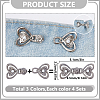 12Pcs 3 Colors Heart Shape Alloy Adjustable Jean Button Pins FIND-DR0001-88-2
