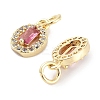Brass Micro Pave Cubic Zirconia Charms KK-C051-04G-01-2