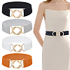 4Pcs 4 Colors Polyester Elastic Corset Belts with Alloy Ring Buckle AJEW-GO0001-40-1