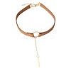 Black Velvet Choker Brass & Iron Rectangle Pendant Necklaces for Women FS-WGDB652-02-4