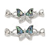 Butterfly Brass Micro Pave Clear Cubic Zirconia Fold Over Clasps KK-U059-28P-1