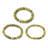 3Pcs Frosted Natural TaiWan Jade Round Beaded Stretch Bracelets for Women Men BJEW-JB11478-1
