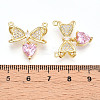 Brass Micro Pave Cubic Zirconia Pendants KK-N254-223G-3