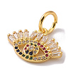 Real 18K Gold Plated Brass Micro Pave Cubic Zirconia Pendants KK-L209-036G-01-2