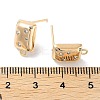 Brass Micro Pave Cubic Zirconia Stud Earring Findings KK-E107-22G-3