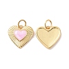 Heart Brass Enamel Pendants KK-G435-07G-02-1