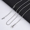 Brass Column Link Chain Necklaces for Women NJEW-D302-05P-1