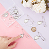 DIY Blank Oval 316 Surgical Stainless Brooches DIY Making Kits JEWB-AB00025-4