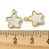 Ion Plating(IP) 304 Stainless Steel Pave Shell Star Charms X-FIND-Z028-26G-3