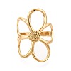Adjustable Ion Plating(IP) 304 Stainless Steel Cuff Rings for Women RJEW-N052-22G-2