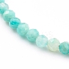 Faceted Natural Amazonite Beaded Bracelets for Women BJEW-JB05928-04-3