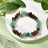 Natural Tiger Eye & Green Aventurine Chip Beaded Stretch Bracelets BJEW-JB10776-02-2