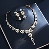 Alloy Rhinestone & Imitation Pearl Necklace and Earrings Sets for Women WG9335D-02-1
