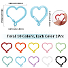 20Pcs 10 Colors Baking Paint Alloy Key Snap Hook Clasps for Keychains FIND-SC0017-48-2