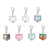Cat Head Shape Glass Pendant Decorations HJEW-JM03335-2