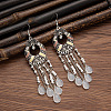 Tibetan Style Alloy Resin Dangle Earrings FS-WG46048-06-1