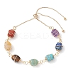 Natural & Synthetic Mixed Gemstone Beads Slider Bracelets BJEW-JB11271-2