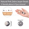 Natural Pink Zebra Jasper Beads Strands G-AR0001-90-2