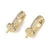 Brass Micro Pave Clear Cubic Zirconia Fold Over Clasps KK-I719-32G-1