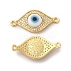 Rack Plating Real 18K Gold Plated Brass Micro Pave Clear Cubic Zirconia Connector Charms ZIRC-L102-02G-05-2