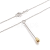 Brass Matchstick Pendant Necklaces LS-NJEW-F279-01S-RS-2
