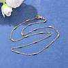 Brass Cable Chains with Column Beaded Necklace for Women LS-NJEW-P265-24G-4