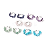 Natural Gemstone Chips Braided Hoop Earrings EJEW-JE04985-1
