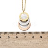 304 Stainless Steel Roman Numeral 3 Ring Pendant Necklaces NJEW-V001-06P-01-2