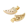 Brass Micro Pave Colorful Cubic Zirconia Enamel Pendants KK-G536-26G-2
