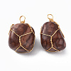 Natural Leopard Skin Jasper Pendants G-N332-50-07-2