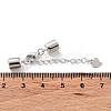 Anti-Tarnish Rhodium Plated 925 Sterling Silver Curb Chain Extender STER-G039-04D-P-3