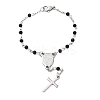 Glass Beads Rosary Bracelets BJEW-A032-04P-01-2