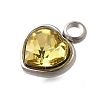 304 Stainless Steel with Rhinestone Pendants STAS-Q346-01P-07-3