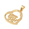 Brass Micro Pave Cubic Zirconia Pendants KK-CBA0009-10G-E-2