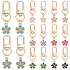 Alloy Enamel Flower Pendant Decorations HJEW-PHE00002-1