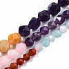 Chakra Theme Natural Tiger Eye & Rose Quartz & Amethyst & Topaz Jade & Red Agate & Amazonite & Sodalite Beads Strands G-S376-002C-5