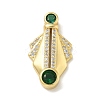 Brass Micro Pave Cubic Zirconia Pendants KK-B124-05G-01-1