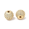 Brass Pave Clear Cubic Zirconia Beads KK-Q030-12G-2