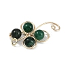 Copper Wire Wrapped Natural Emerald Shamrock Pendants PALLOY-JF02945-01-4