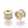 Brass Micro Pave Cubic Zirconia Beads ZIRC-D116-06-2