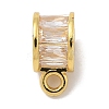 Rack Plating Brass Micro Pave Clear Cubic Zirconia Tube Bails KK-L224-025G-1