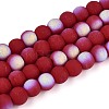 Frosted Opaque Glass Beads Strands GLAA-T032-P6mm-MBB23-1